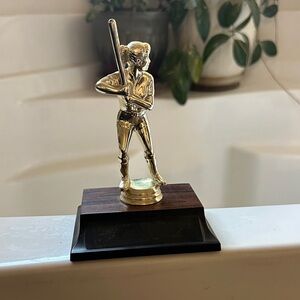 Vintage 80s or 90s Softball Trophy on Base
